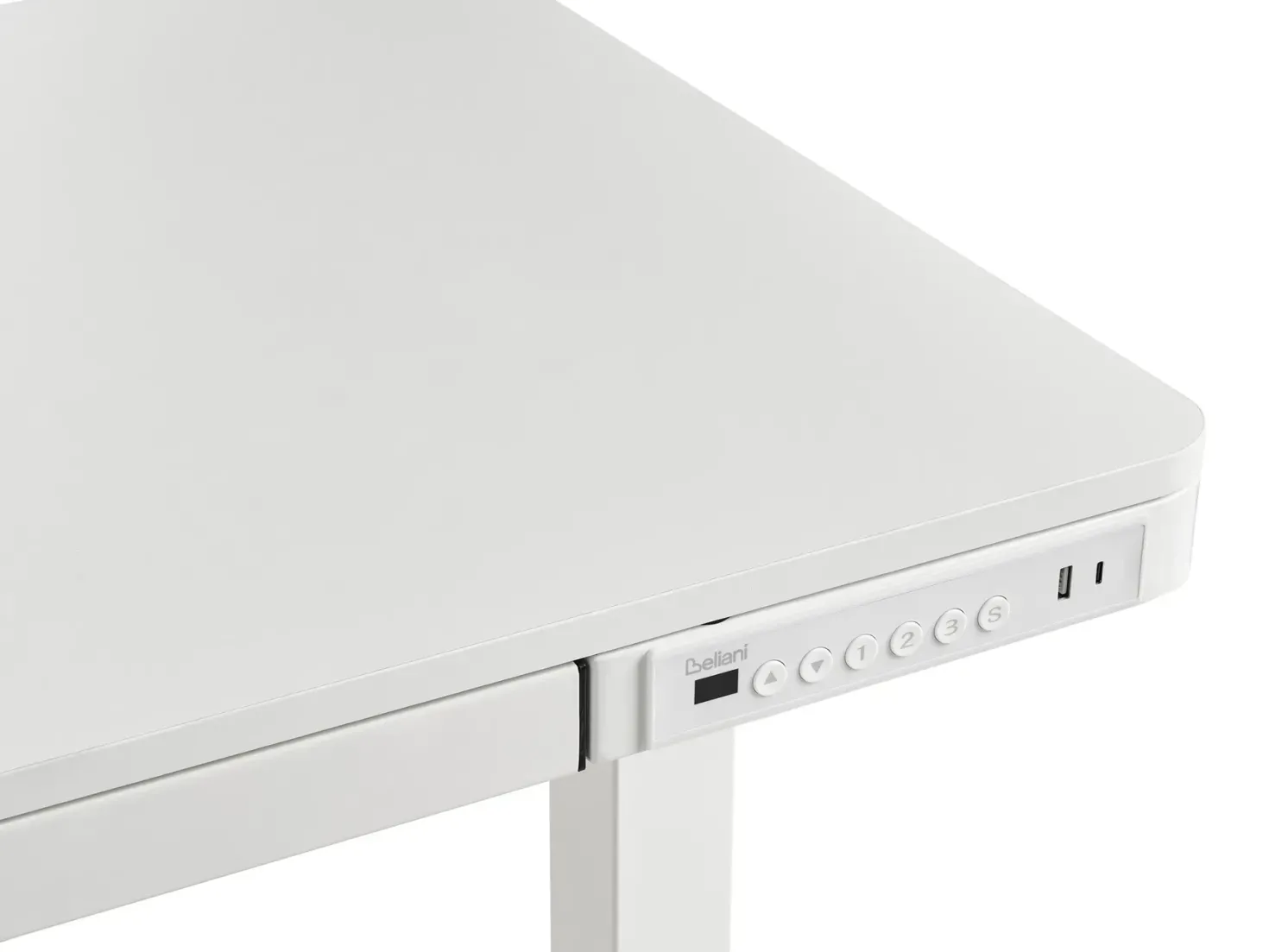 Elektrisk justerbart hæve sænkebord PENLY Hvid 120 cm 60 cm med USB-port