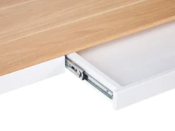 Elektrisk justerbart hæve sænkebord KENLY Brun/hvid 120 cm 60 cm med USB-port