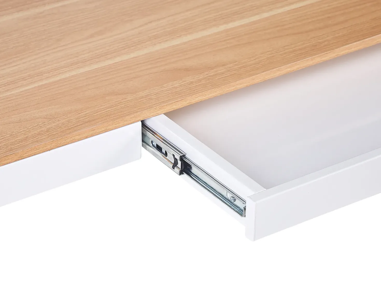 Elektrisk justerbart hæve sænkebord KENLY Brun/hvid 120 cm 60 cm med USB-port
