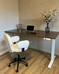 Elektrisk justerbart hæve sænkebord DESTINES Brun/hvid 180 cm 80 cm