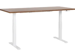 Elektrisk justerbart hæve sænkebord DESTINES Brun/hvid 180 cm 80 cm