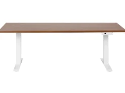 Elektrisk justerbart hæve sænkebord DESTINES Brun/hvid 180 cm 80 cm