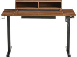 Elektrisk justerbart hæve sænkebord LUCAMA Brun/sort 120 cm 60 cm med USB-port