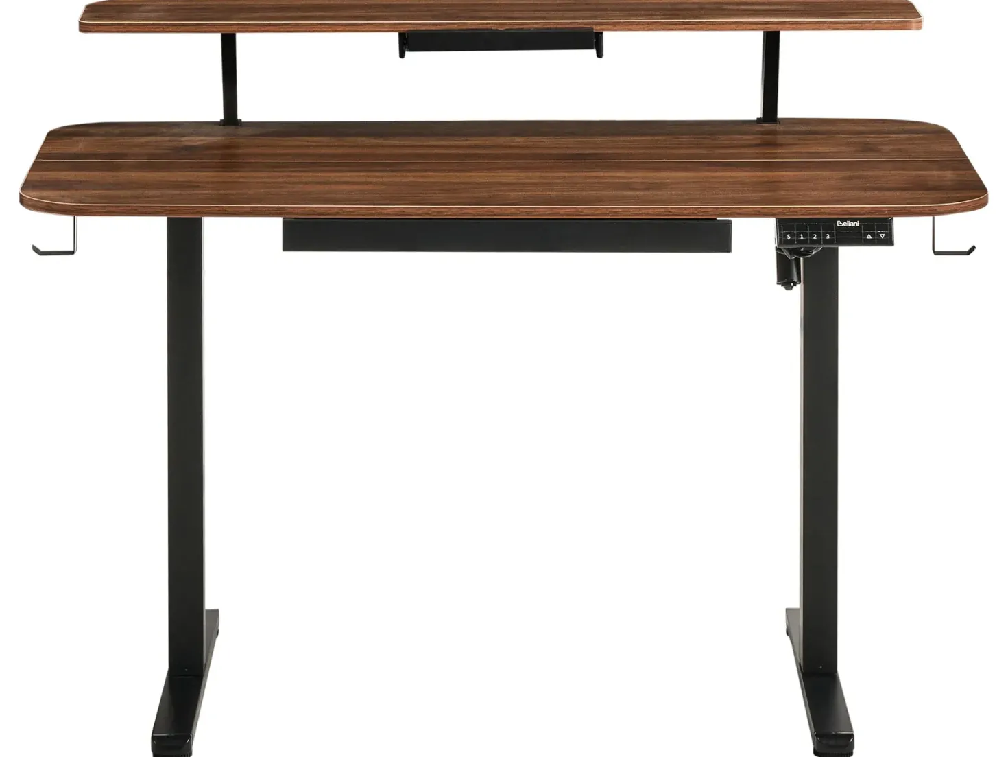 Elektrisk justerbart hæve sænkebord WILBANKS Brun/sort 120 cm 60 cm med USB-port