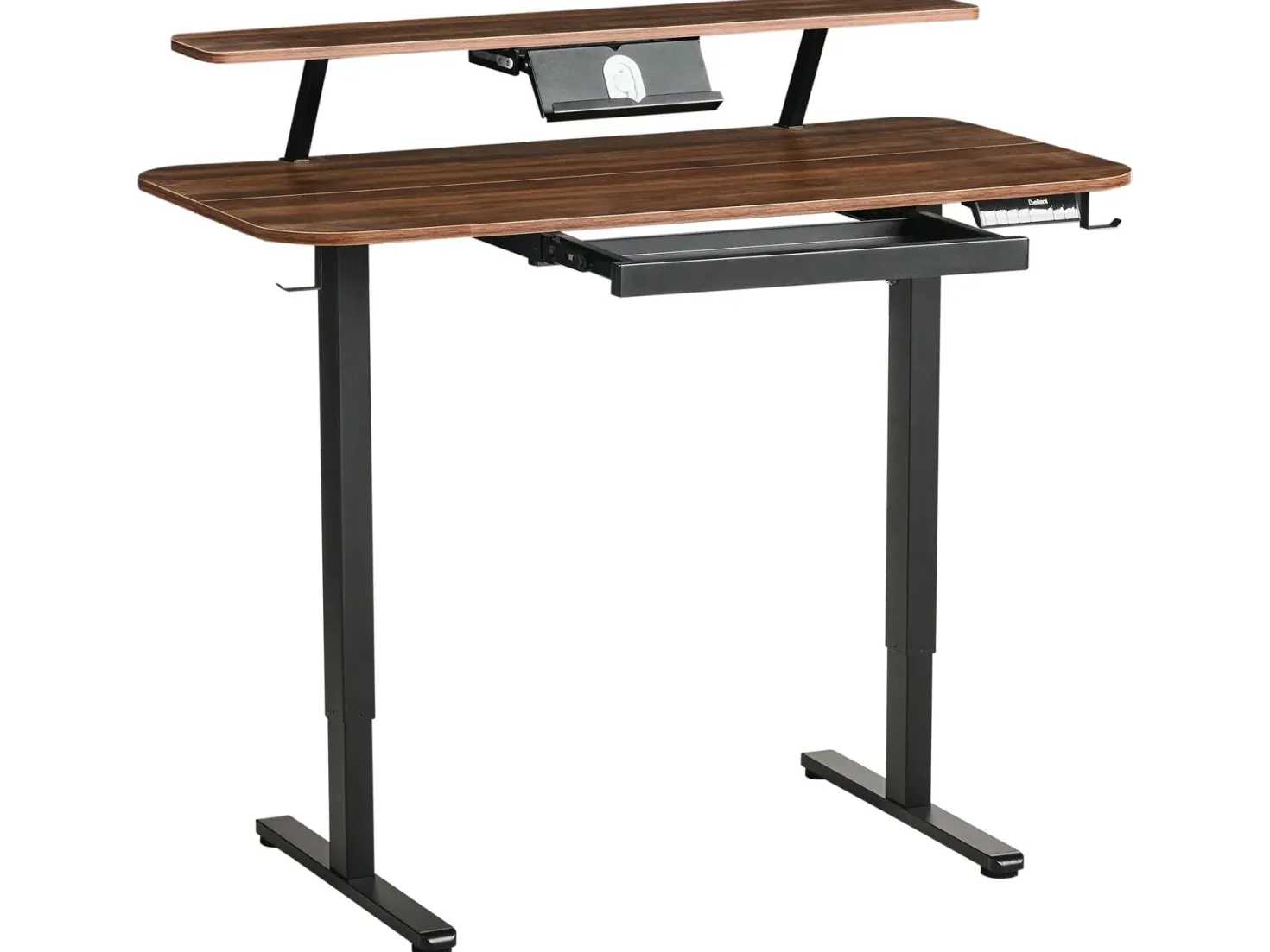 Elektrisk justerbart hæve sænkebord WILBANKS Brun/sort 120 cm 60 cm med USB-port