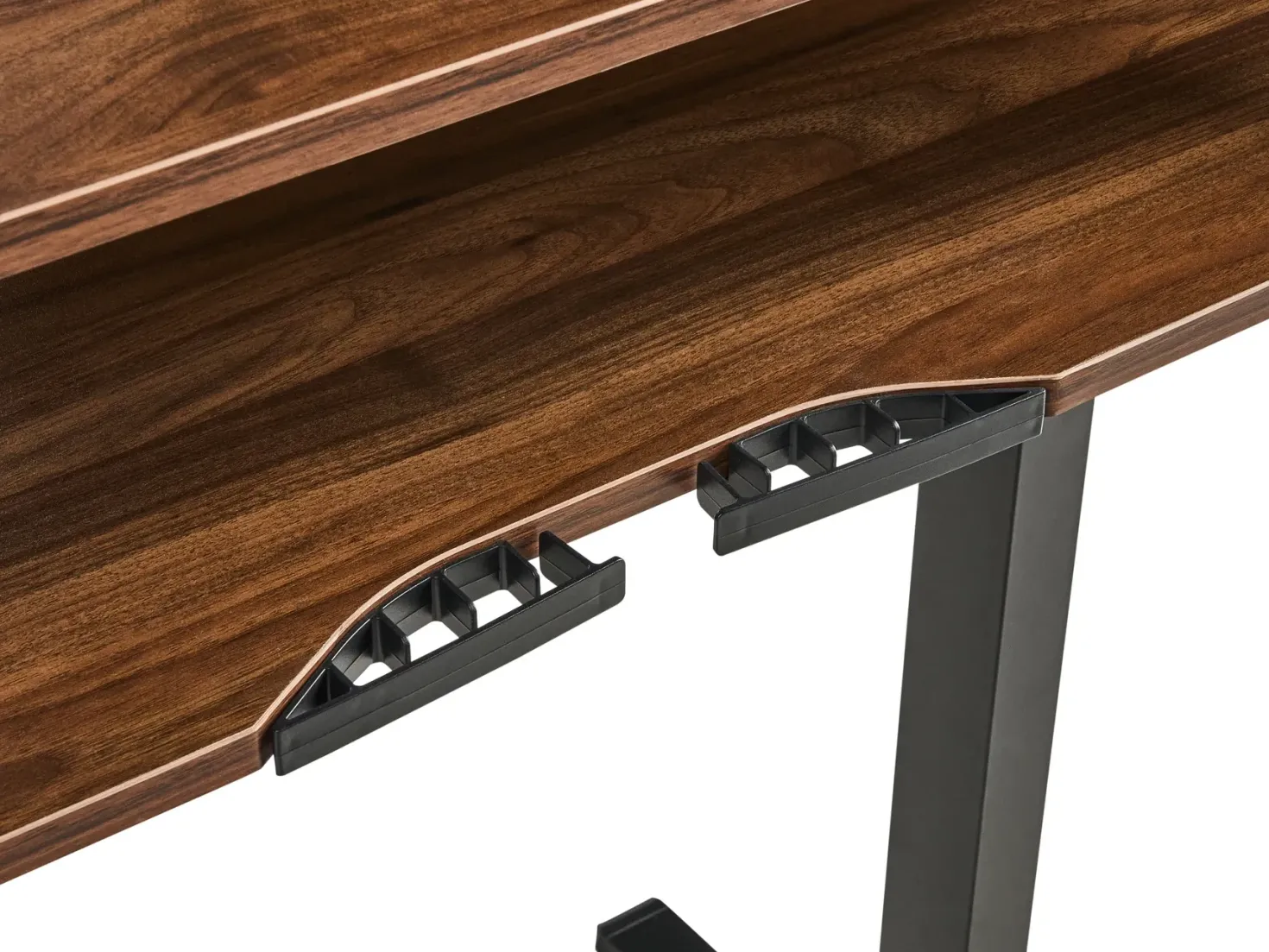 Elektrisk justerbart hæve sænkebord WILBANKS Brun/sort 120 cm 60 cm med USB-port