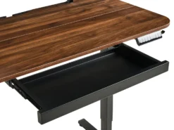 Elektrisk justerbart hæve sænkebord WILBANKS Brun/sort 120 cm 60 cm med USB-port