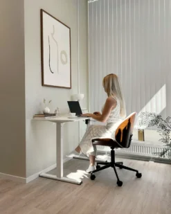 Elektrisk justerbart hæve sænkebord TAVARES Hvid 120 cm 60 cm