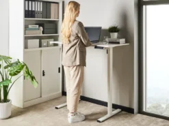 Elektrisk justerbart hæve sænkebord TAVARES Hvid 120 cm 60 cm