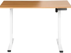 Elektrisk justerbart hæve sænkebord TAVARES Lysebrun/hvid 120 cm 60 cm