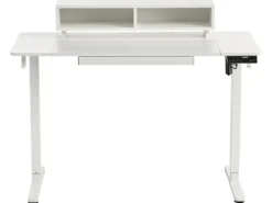 Elektrisk justerbart hæve sænkebord LUCAMA Hvid 120 cm 60 cm med USB-port