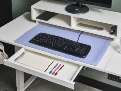 Elektrisk justerbart hæve sænkebord LUCAMA Hvid 120 cm 60 cm med USB-port