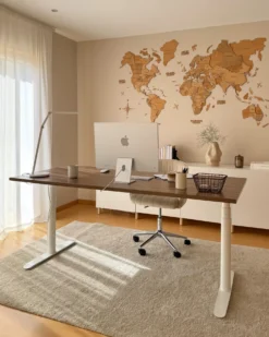 Elektrisk justerbart hæve sænkebord DESTINAS Brun/hvid 180 cm 80 cm