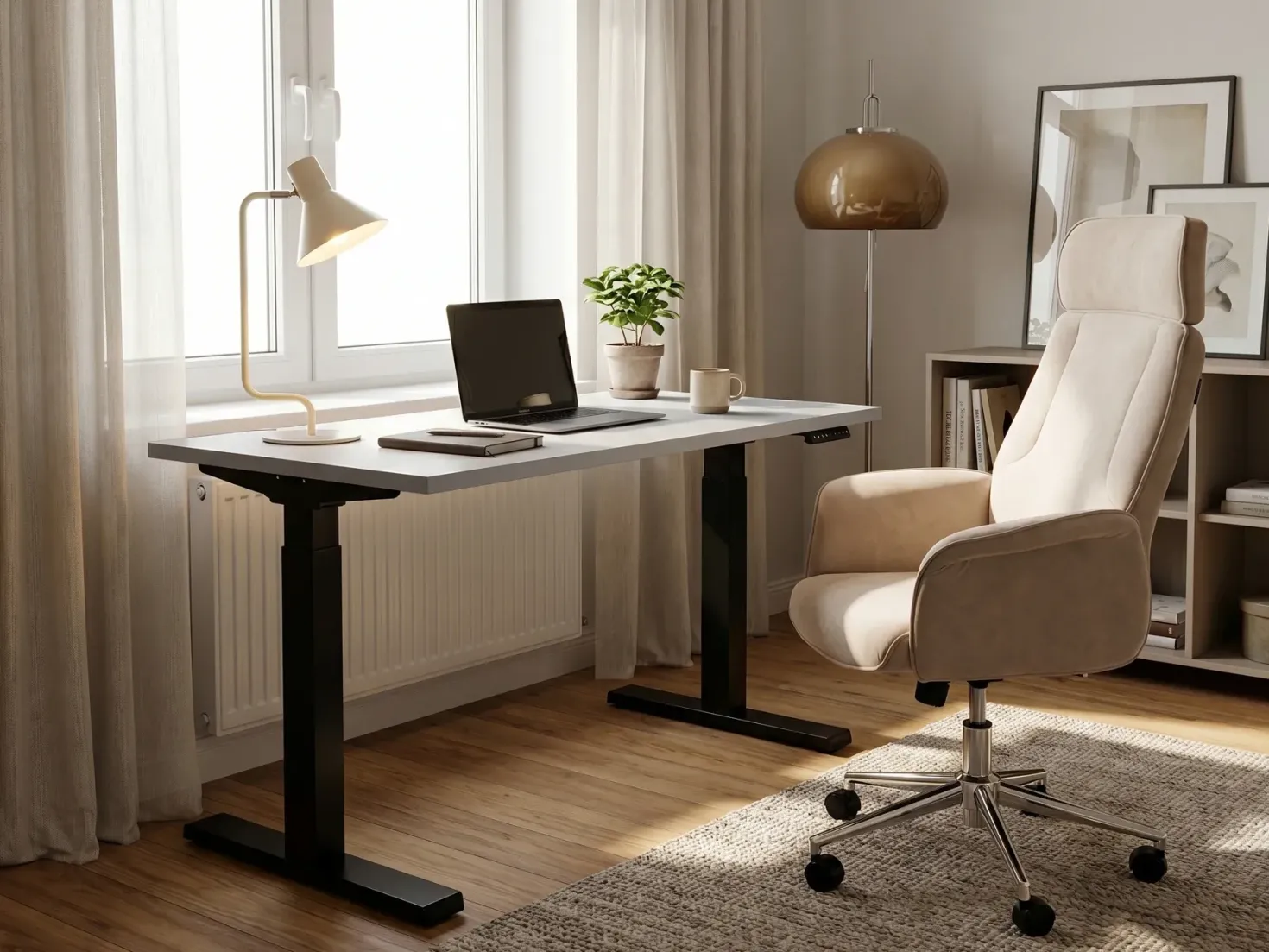 Elektrisk justerbart hæve sænkebord DESTIN II Grå/sort 130 cm 72 cm