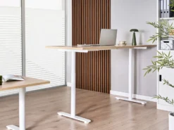 Elektrisk justerbart hæve sænkebord DESTINAS Lysebrun/hvid 180 cm 72 cm