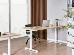Elektrisk justerbart hæve sænkebord DESTINAS Lysebrun/hvid 180 cm 72 cm