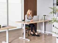 Elektrisk justerbart hæve sænkebord DESTINAS Lysebrun/hvid 180 cm 72 cm