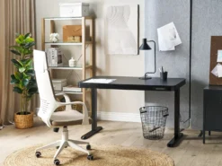 Elektrisk justerbart hæve sænkebord KENLY Sort 120 cm 60 cm med USB-port