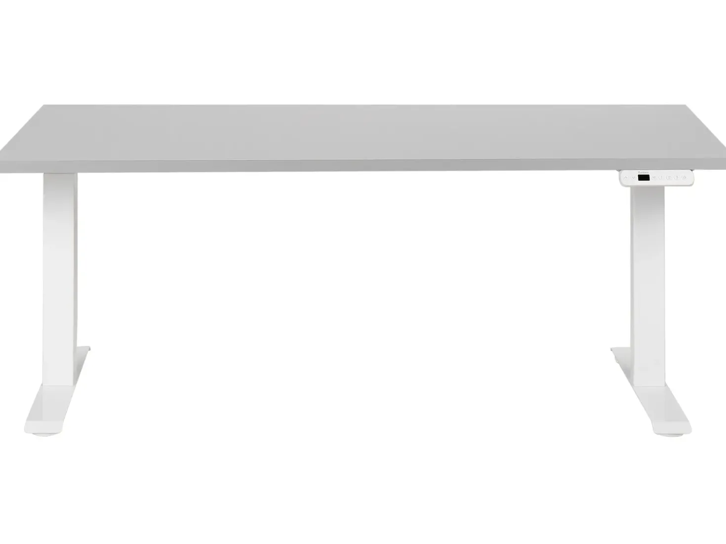 Elektrisk justerbart hæve sænkebord DESTINES Grå/hvid 160 cm 72 cm