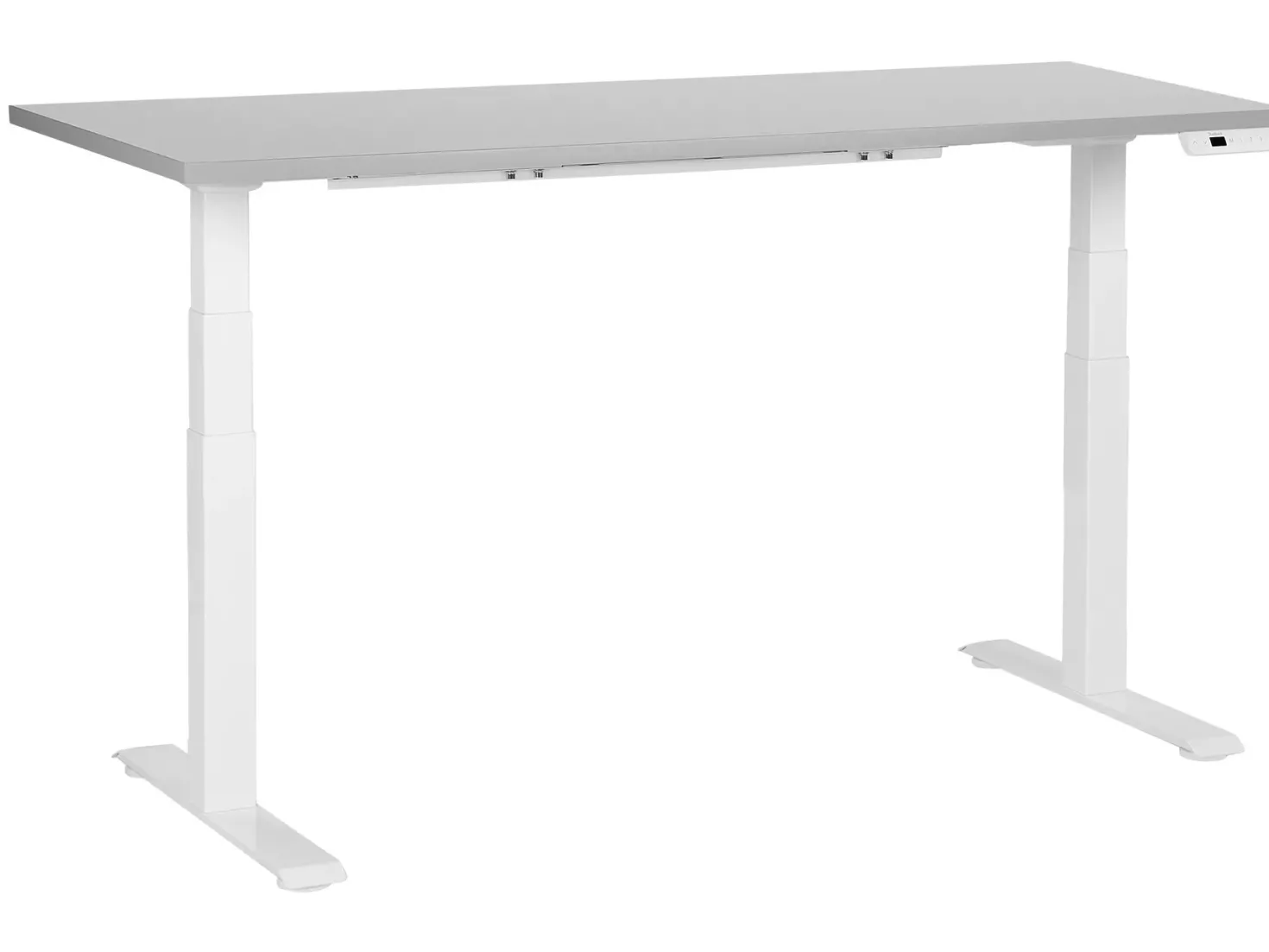 Elektrisk justerbart hæve sænkebord DESTINES Grå/hvid 160 cm 72 cm