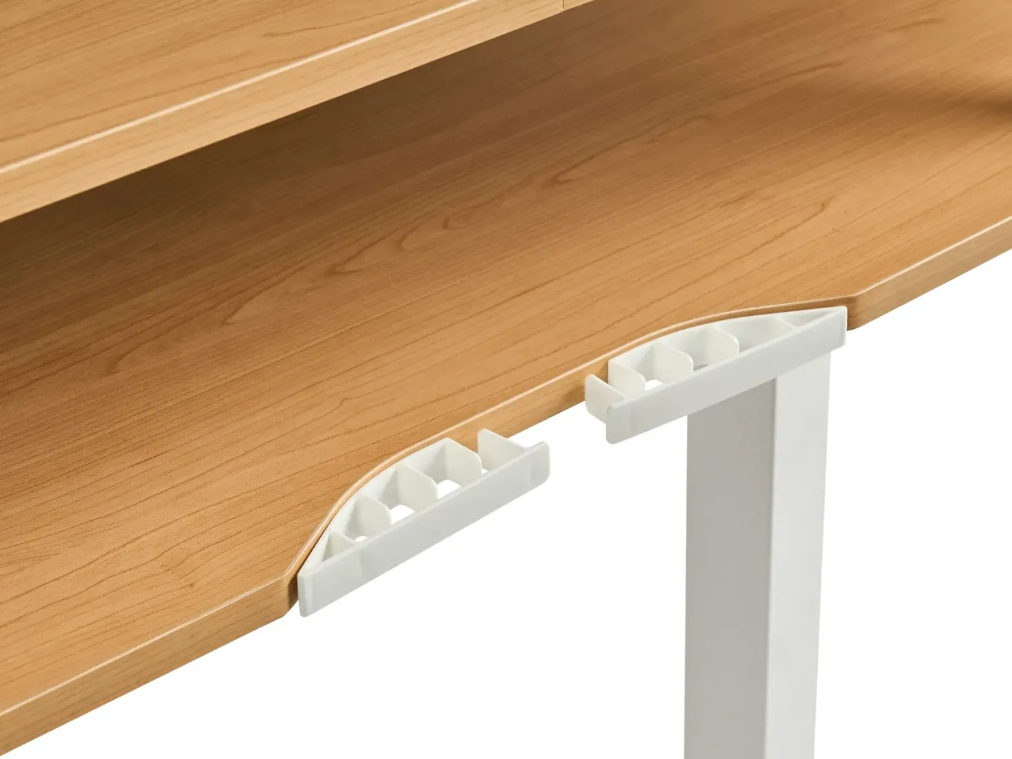 Elektrisk justerbart hæve sænkebord WILBANKS Lysebrun/hvid 120 cm 60 cm med USB-port