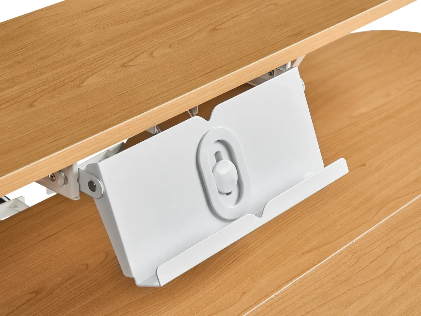 Elektrisk justerbart hæve sænkebord WILBANKS Lysebrun/hvid 120 cm 60 cm med USB-port