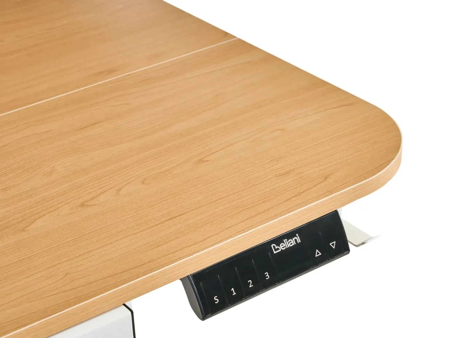 Elektrisk justerbart hæve sænkebord WILBANKS Lysebrun/hvid 120 cm 60 cm med USB-port