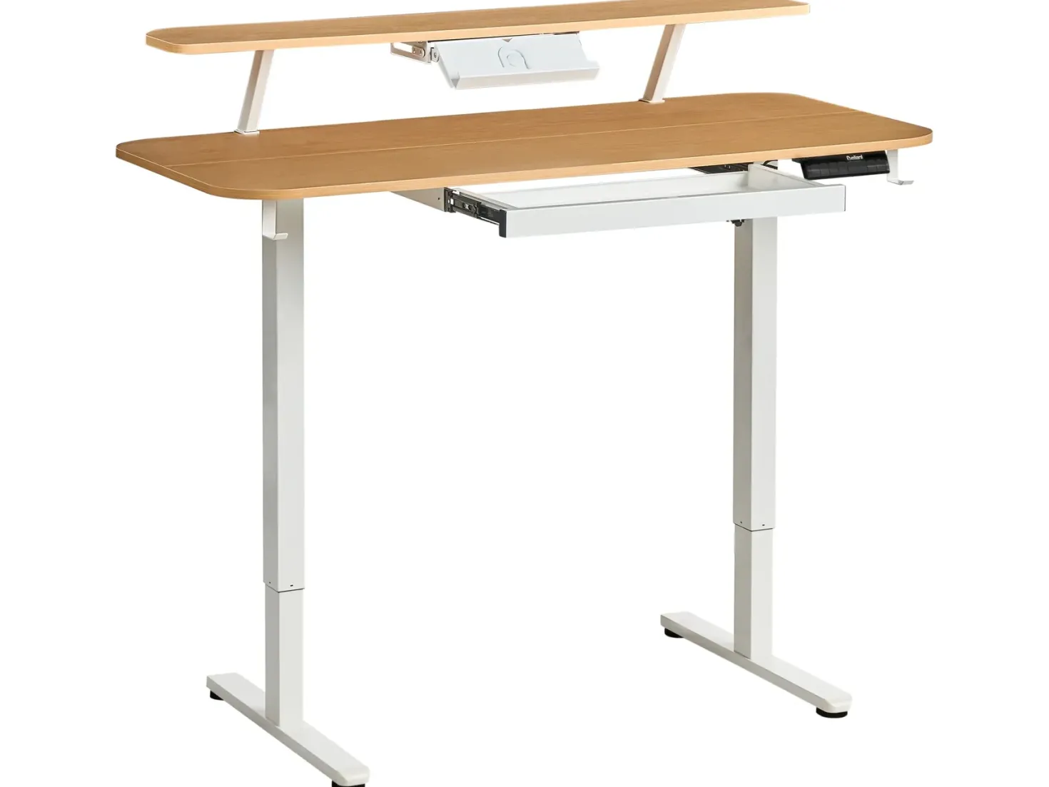 Elektrisk justerbart hæve sænkebord WILBANKS Lysebrun/hvid 120 cm 60 cm med USB-port