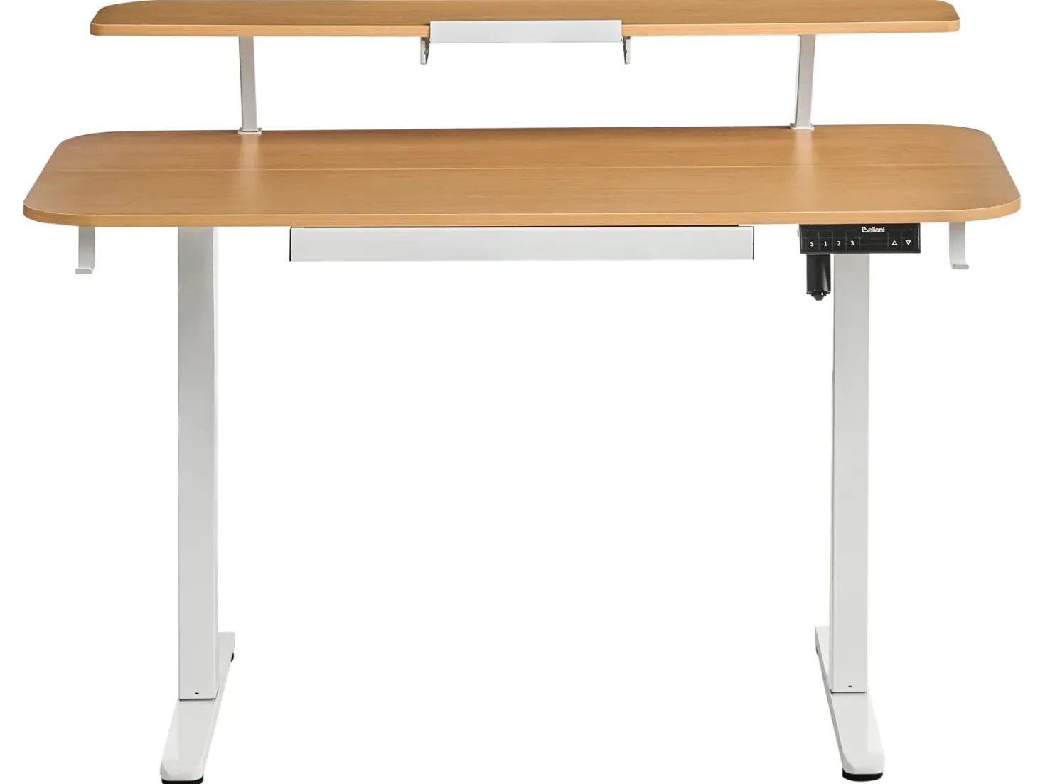 Elektrisk justerbart hæve sænkebord WILBANKS Lysebrun/hvid 120 cm 60 cm med USB-port