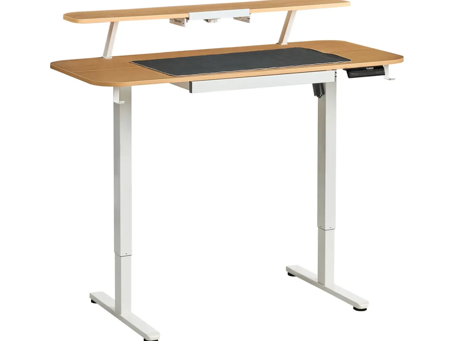 Elektrisk justerbart hæve sænkebord WILBANKS Lysebrun/hvid 120 cm 60 cm med USB-port