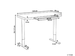Elektrisk justerbart hæve sænkebord PENLY 120 cm 60 cm med USB-port