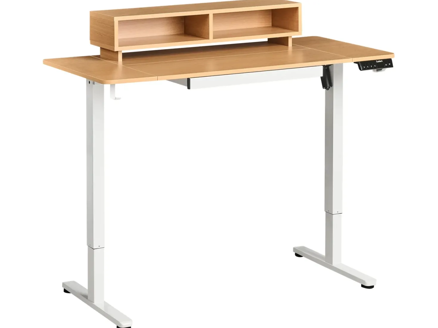 Elektrisk justerbart hæve sænkebord LUCAMA Lysebrun/hvid 120 cm 60 cm med USB-port