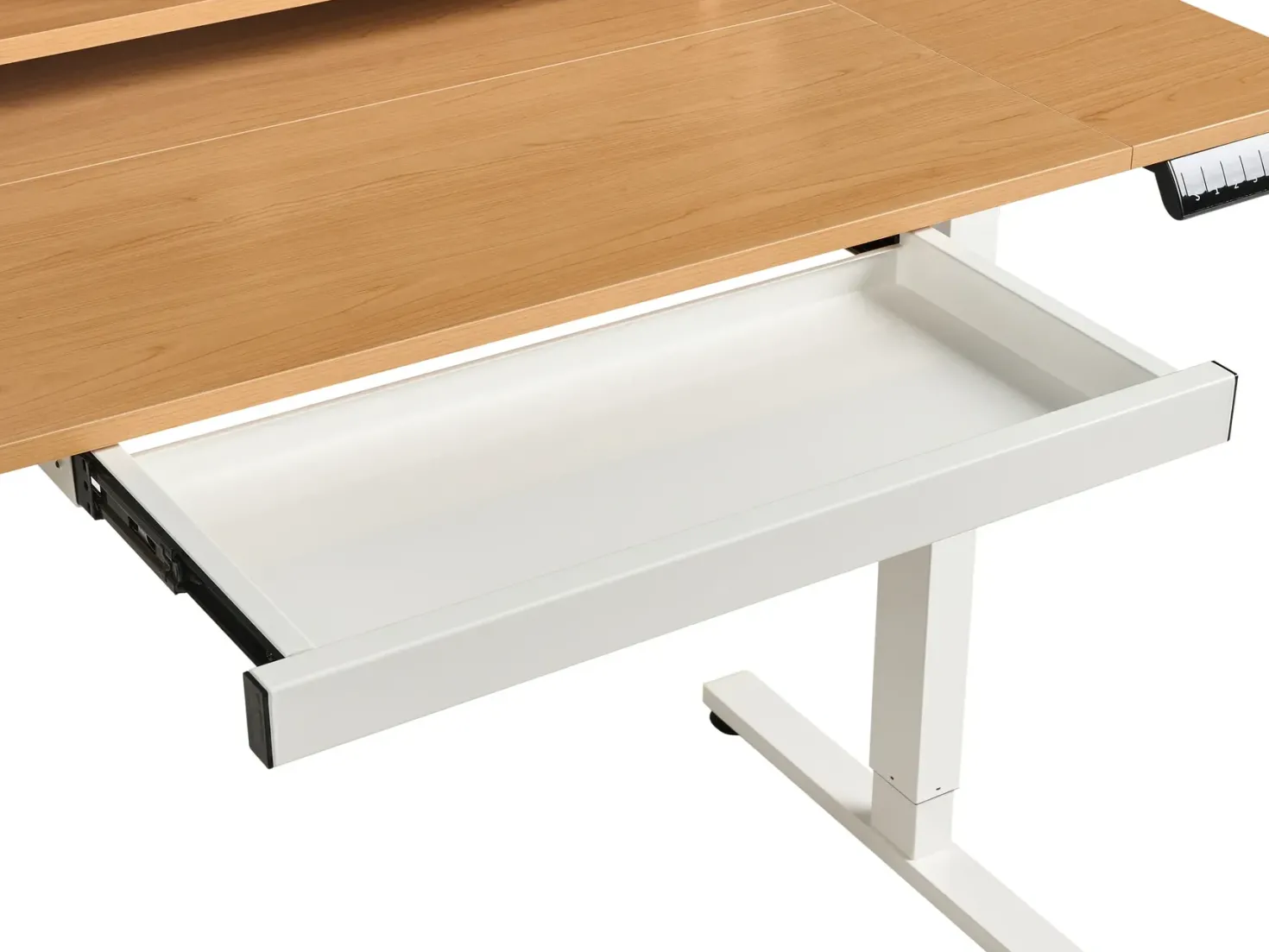 Elektrisk justerbart hæve sænkebord LUCAMA Lysebrun/hvid 120 cm 60 cm med USB-port