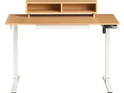 Elektrisk justerbart hæve sænkebord LUCAMA Lysebrun/hvid 120 cm 60 cm med USB-port