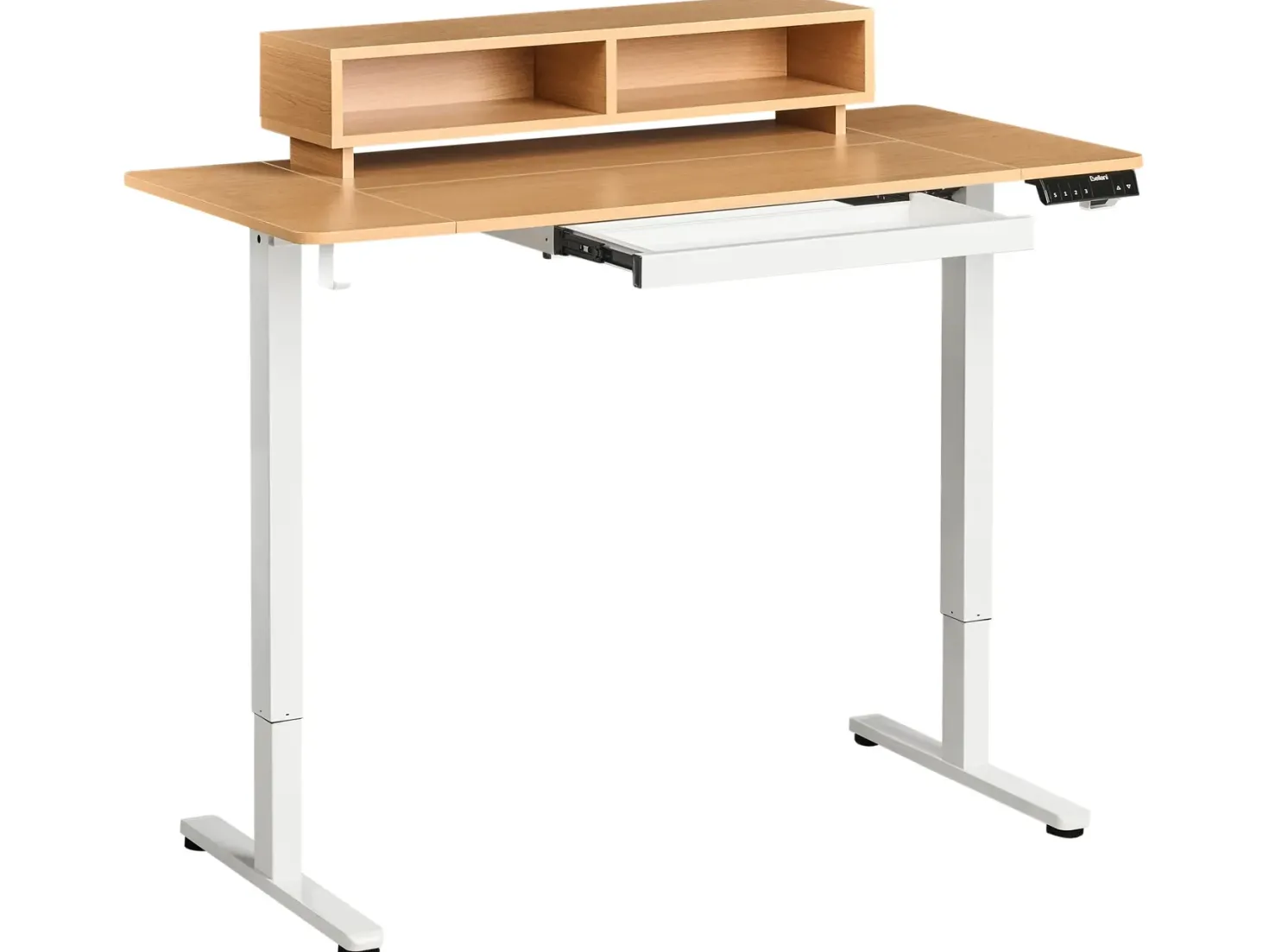 Elektrisk justerbart hæve sænkebord LUCAMA Lysebrun/hvid 120 cm 60 cm med USB-port