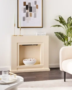 Elektrisk pejs med varme SAHARA Beige