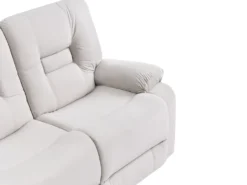 Elektrisk recliner sofa 3 personers BERGEN Velour Lys Beige med USB-port