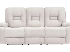 Elektrisk recliner sofa 3 personers BERGEN Velour Lys Beige med USB-port