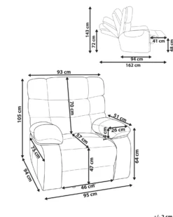 Elektrisk recliner stol ARES Inkl. fodstøtte Beige