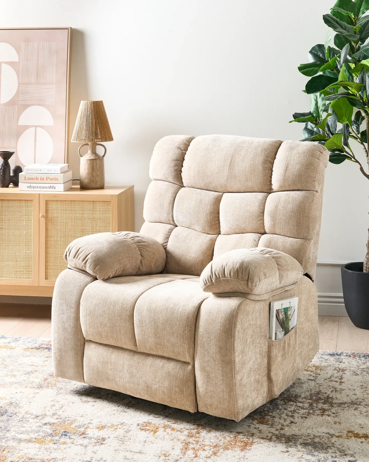 Elektrisk recliner stol ARES Inkl. fodstøtte Beige