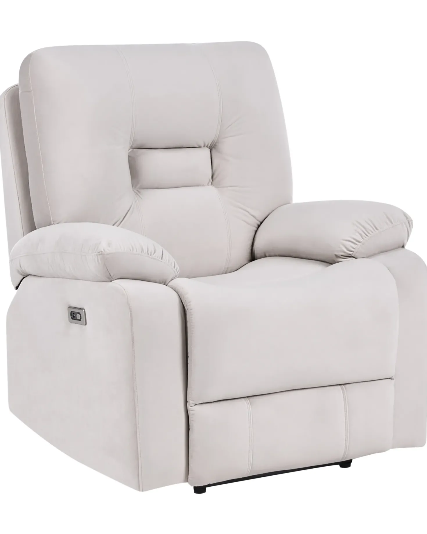 Elektrisk recliner stol BERGEN Inkl. fodstøtte Velour Lys Beige