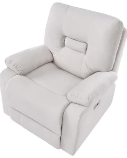 Elektrisk recliner stol BERGEN Inkl. fodstøtte Velour Lys Beige