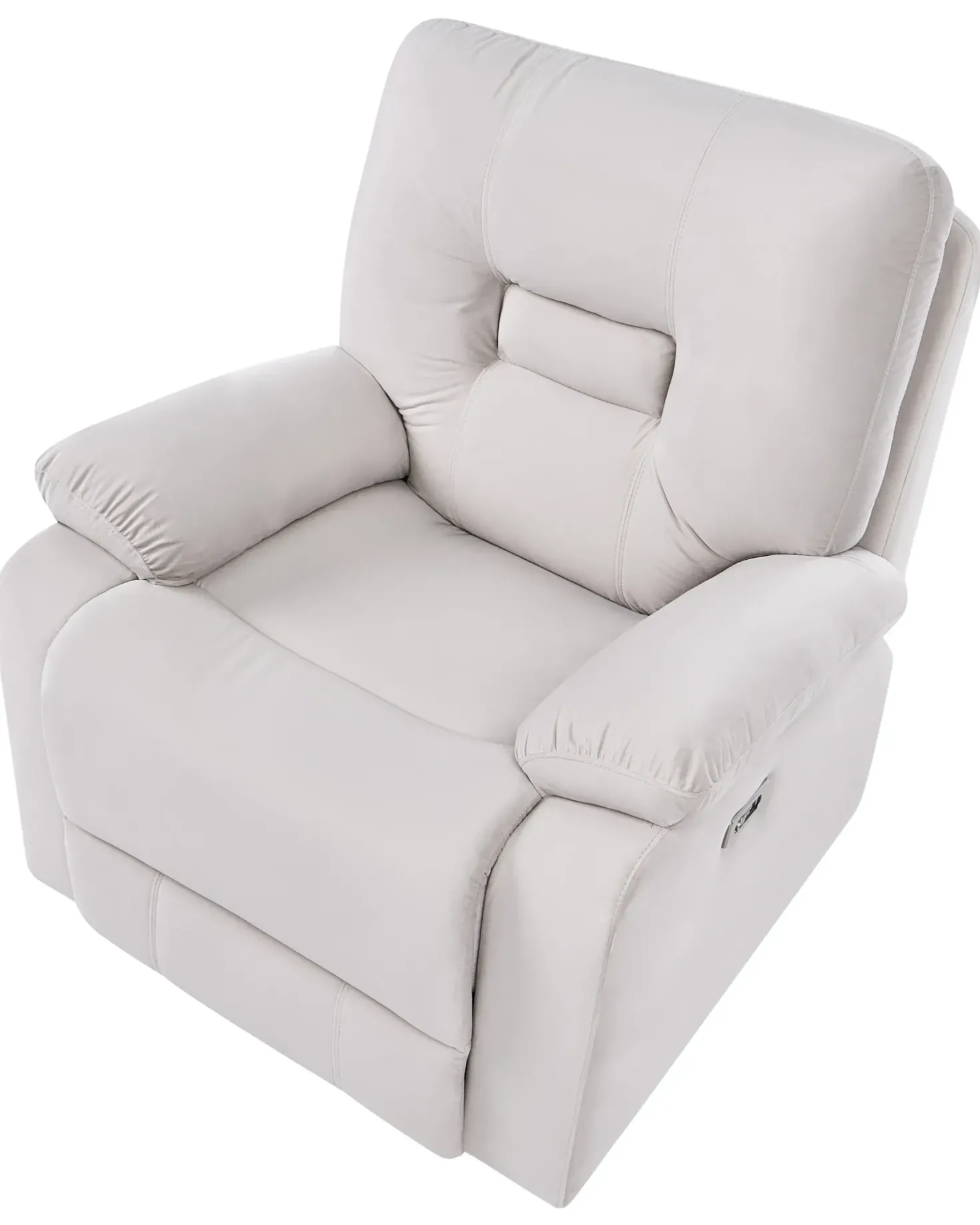 Elektrisk recliner stol BERGEN Inkl. fodstøtte Velour Lys Beige
