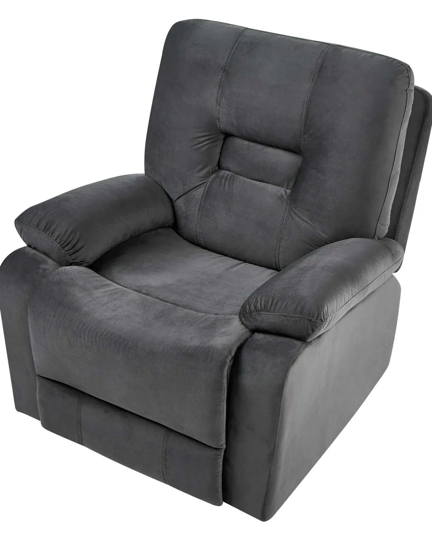 Elektrisk recliner stol BERGEN Velour Mørkegrå