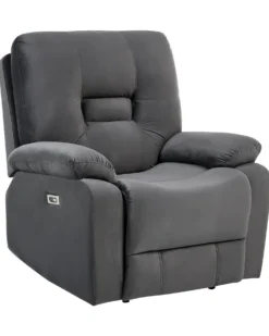 Elektrisk recliner stol BERGEN Velour Mørkegrå
