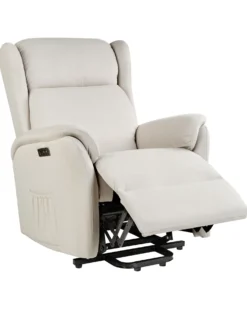 Elektrisk recliner stol ELEGY Inkl. fodstøtte Velour Lys Beige