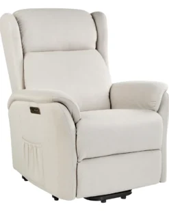 Elektrisk recliner stol ELEGY Inkl. fodstøtte Velour Lys Beige