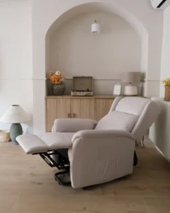Elektrisk recliner stol ELEGY Inkl. fodstøtte Velour Lys Beige