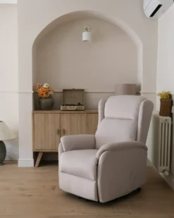 Elektrisk recliner stol ELEGY Inkl. fodstøtte Velour Lys Beige