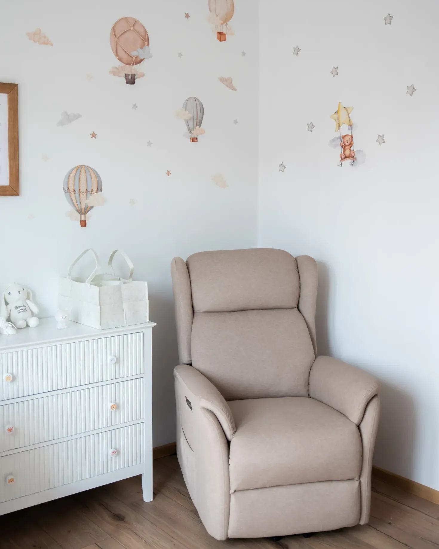 Elektrisk recliner stol ELEGY Inkl. fodstøtte Velour Brungrå